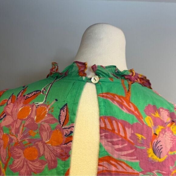 Benjanan Floral Flamingo print mini long sleeve Dress size medium - Picture 10 of 15